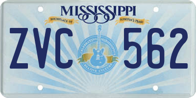 MS license plate ZVC562