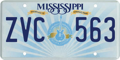 MS license plate ZVC563