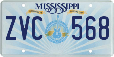 MS license plate ZVC568