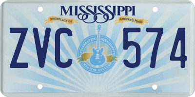 MS license plate ZVC574