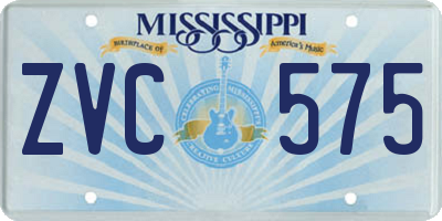 MS license plate ZVC575