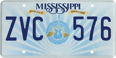 MS license plate ZVC576
