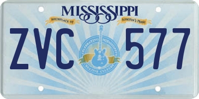 MS license plate ZVC577