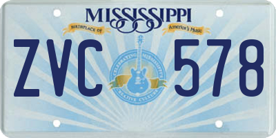MS license plate ZVC578