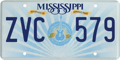 MS license plate ZVC579