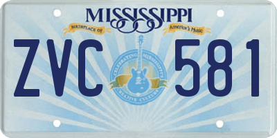 MS license plate ZVC581