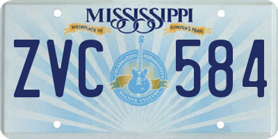 MS license plate ZVC584
