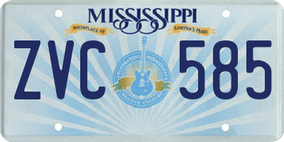 MS license plate ZVC585