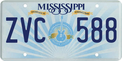 MS license plate ZVC588