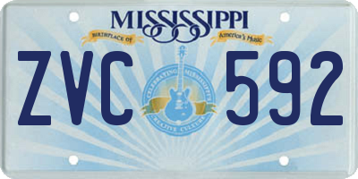 MS license plate ZVC592