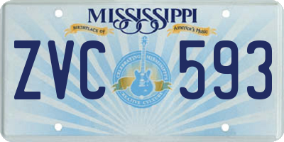 MS license plate ZVC593