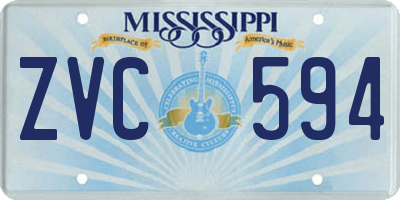 MS license plate ZVC594