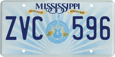 MS license plate ZVC596