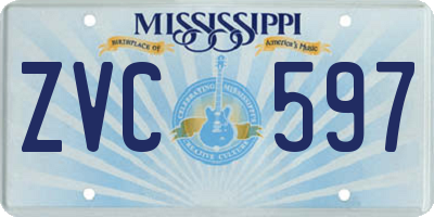 MS license plate ZVC597