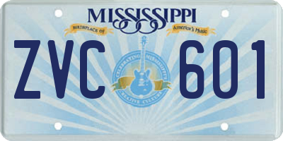 MS license plate ZVC601