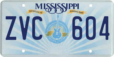 MS license plate ZVC604