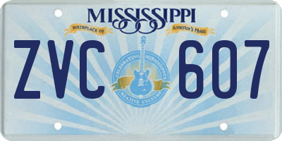 MS license plate ZVC607