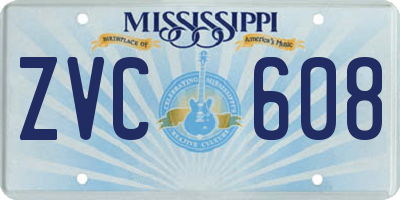MS license plate ZVC608