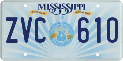 MS license plate ZVC610