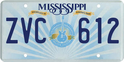 MS license plate ZVC612