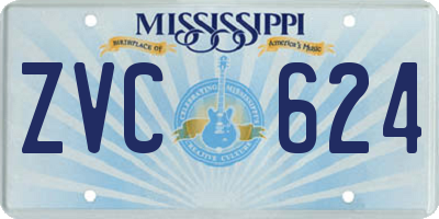 MS license plate ZVC624