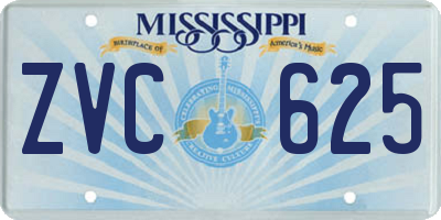 MS license plate ZVC625