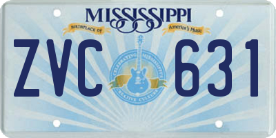 MS license plate ZVC631