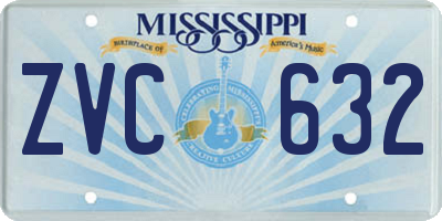 MS license plate ZVC632
