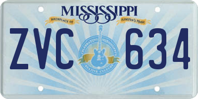 MS license plate ZVC634