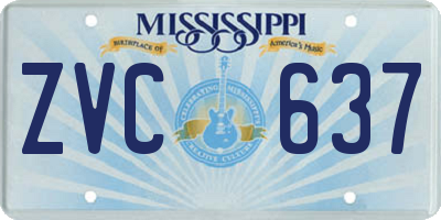 MS license plate ZVC637