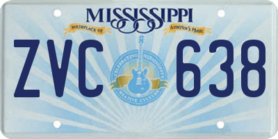 MS license plate ZVC638