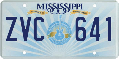MS license plate ZVC641