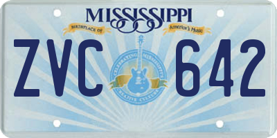 MS license plate ZVC642
