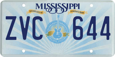 MS license plate ZVC644