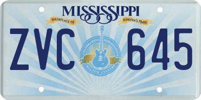 MS license plate ZVC645