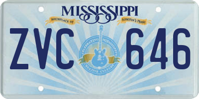 MS license plate ZVC646
