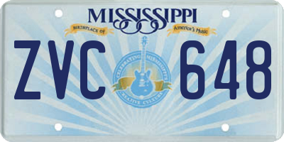 MS license plate ZVC648