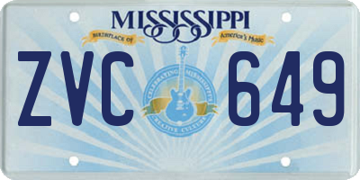 MS license plate ZVC649