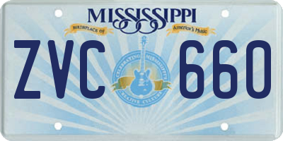 MS license plate ZVC660