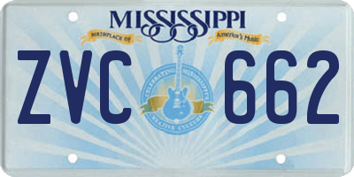MS license plate ZVC662