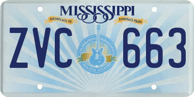 MS license plate ZVC663