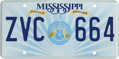 MS license plate ZVC664