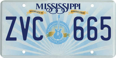 MS license plate ZVC665