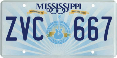 MS license plate ZVC667
