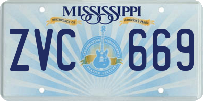 MS license plate ZVC669