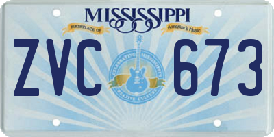 MS license plate ZVC673