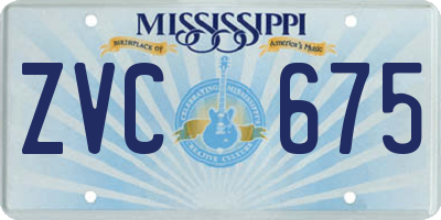 MS license plate ZVC675