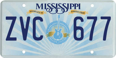 MS license plate ZVC677