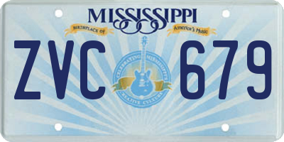 MS license plate ZVC679