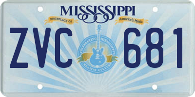 MS license plate ZVC681